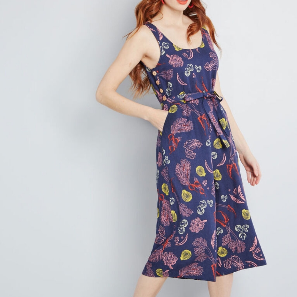 Modcloth Elated All Over Cropped Jumpsuit S